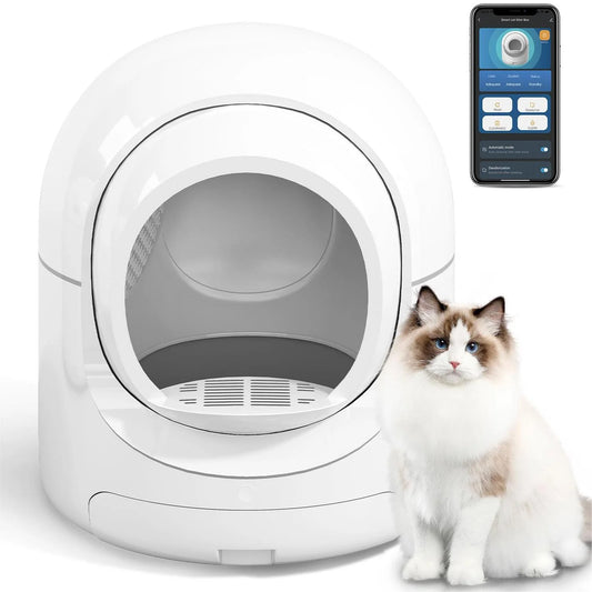 Revolutionize Your Cat's Hygiene with the 85L Self-Cleaning Litter Box - Automatic, App-Controlled, and Odor-Free!